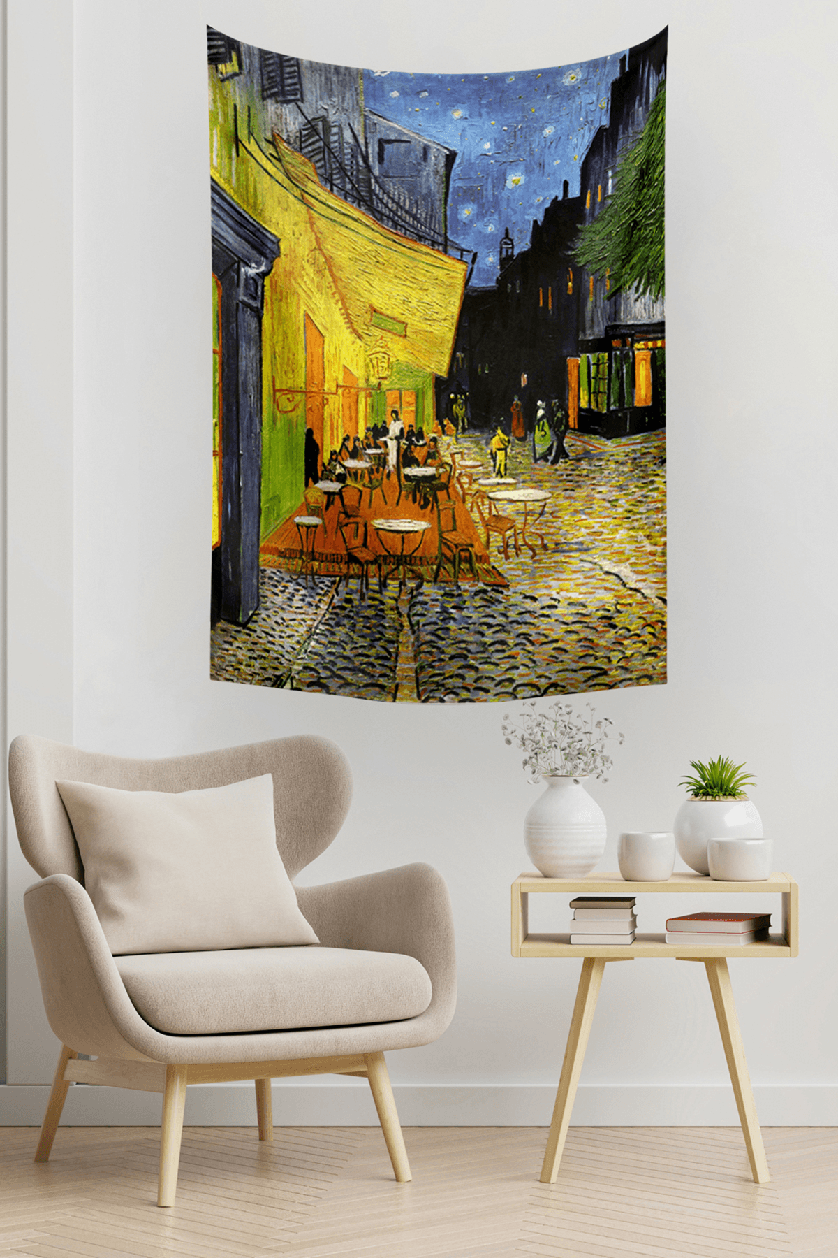 Vagonik Van Gogh Teras Cafe Duvar Örtüsü Halısı
