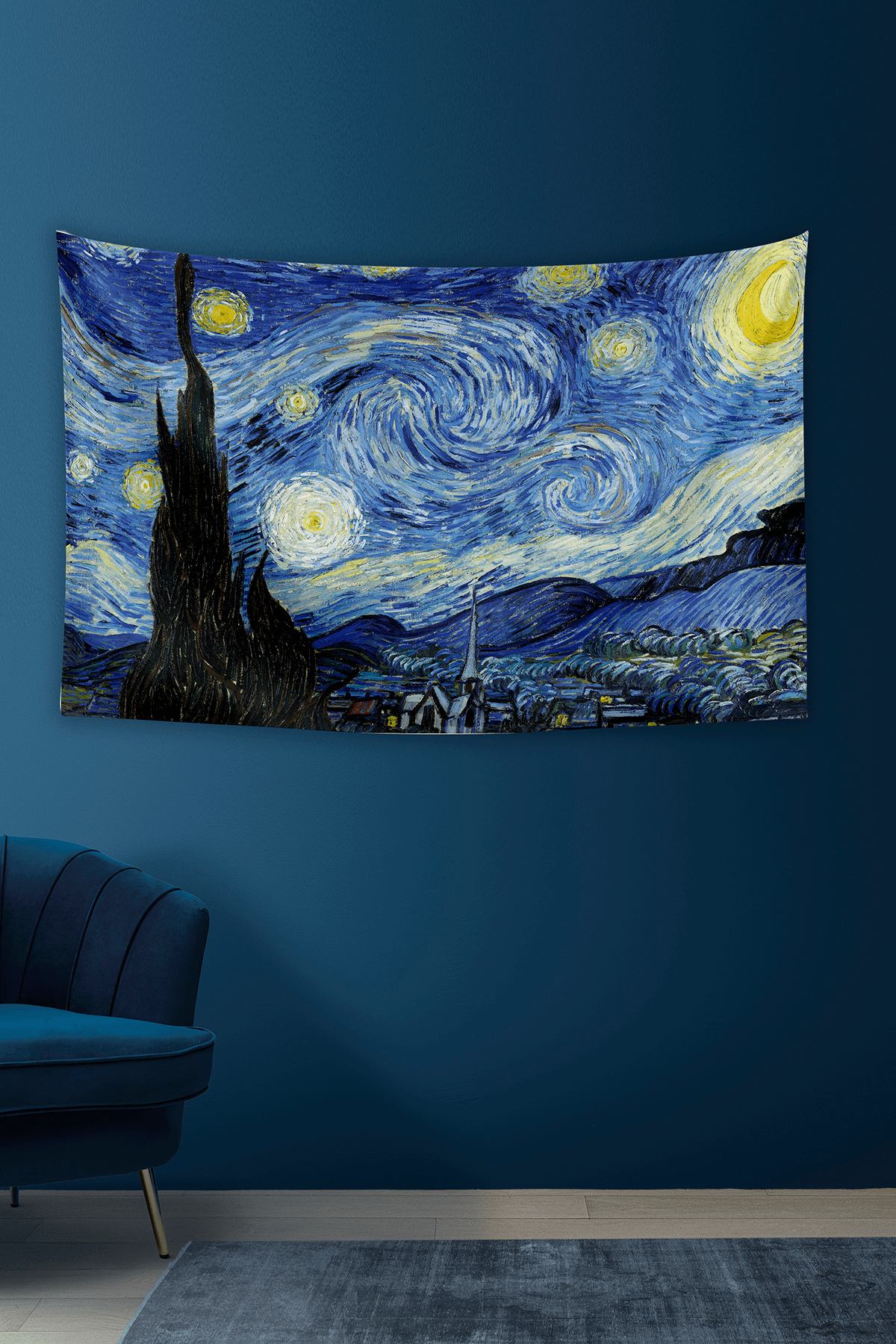 Vagonik Van Gogh Yıldızlı Gece 1 Duvar Örtüsü Halısı