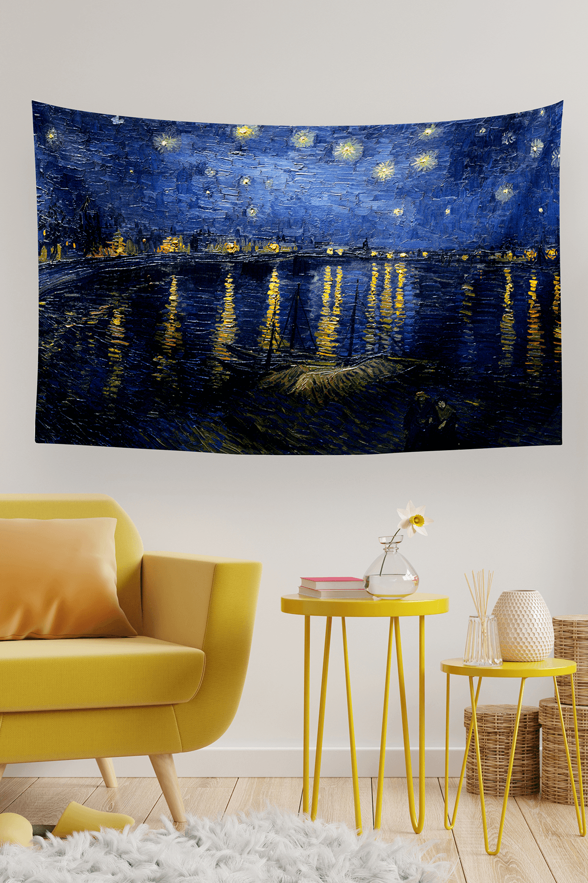 Vagonik Van Gogh Yıldızlı Gece 2 Duvar Örtüsü Halısı