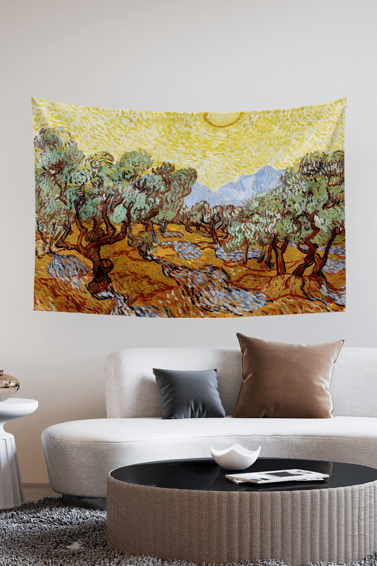 Vagonik Van Gogh Zeytin Ağaçları Duvar Örtüsü Halısı