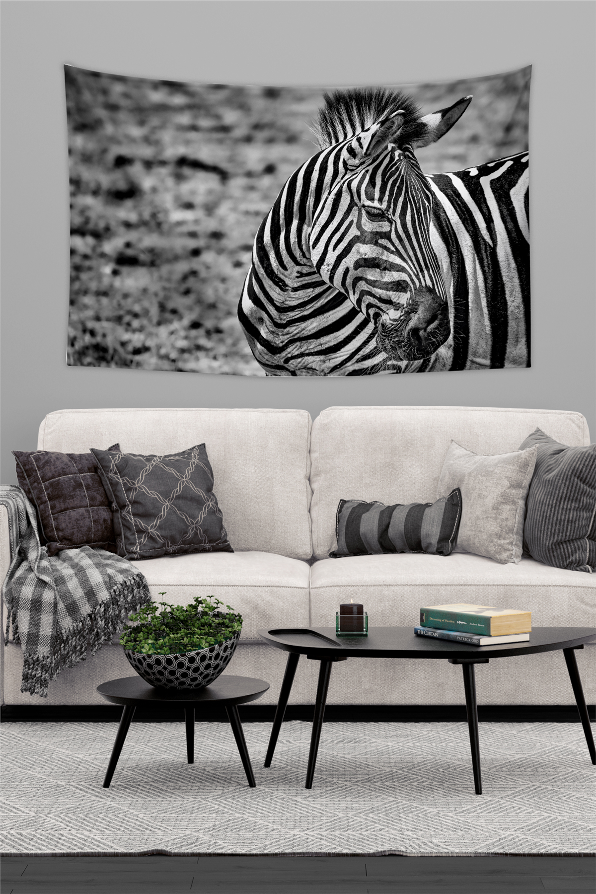 Vagonik Zebra Duvar Örtüsü Halısı