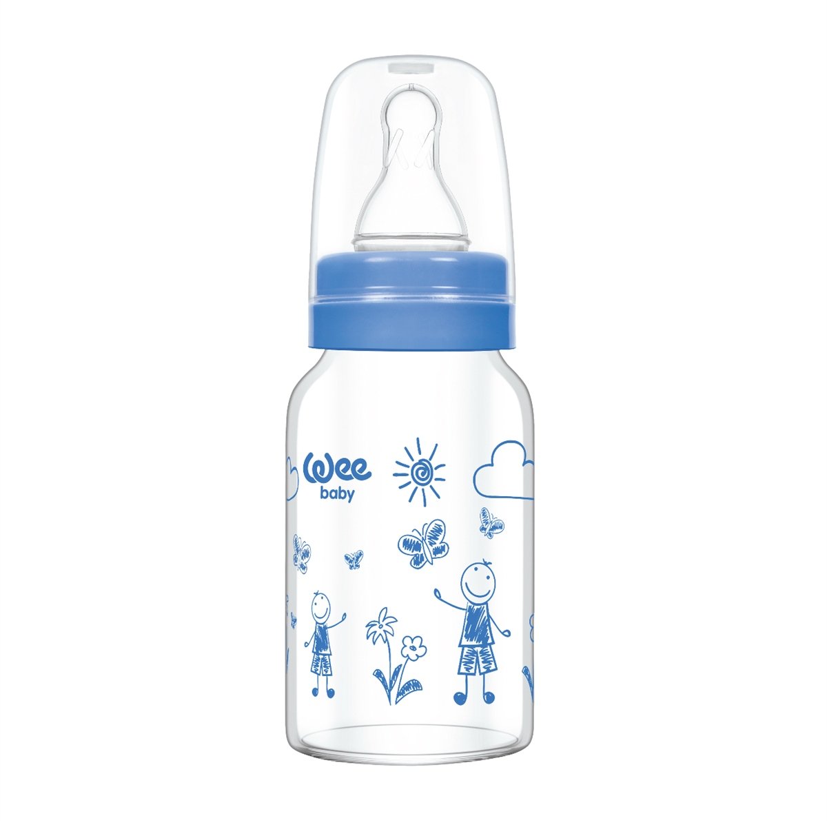 Wee Baby Klasik Cam Biberon 125 ml-Mavi