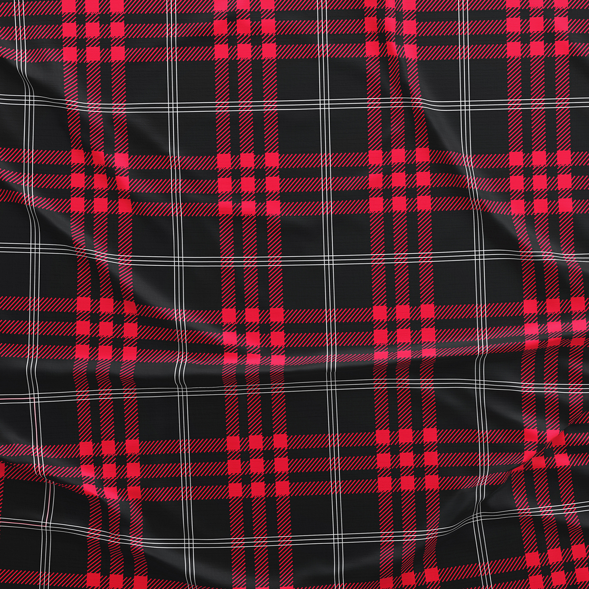 Vagonik Yeşil Ekose Desenli Yılbaşı Masa Örtüsü