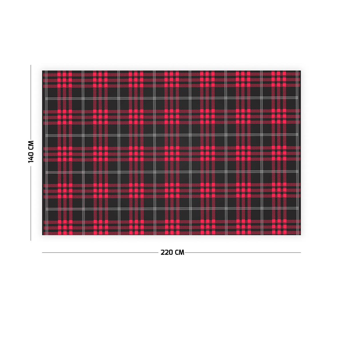 Vagonik Yeşil Ekose Desenli Yılbaşı Masa Örtüsü