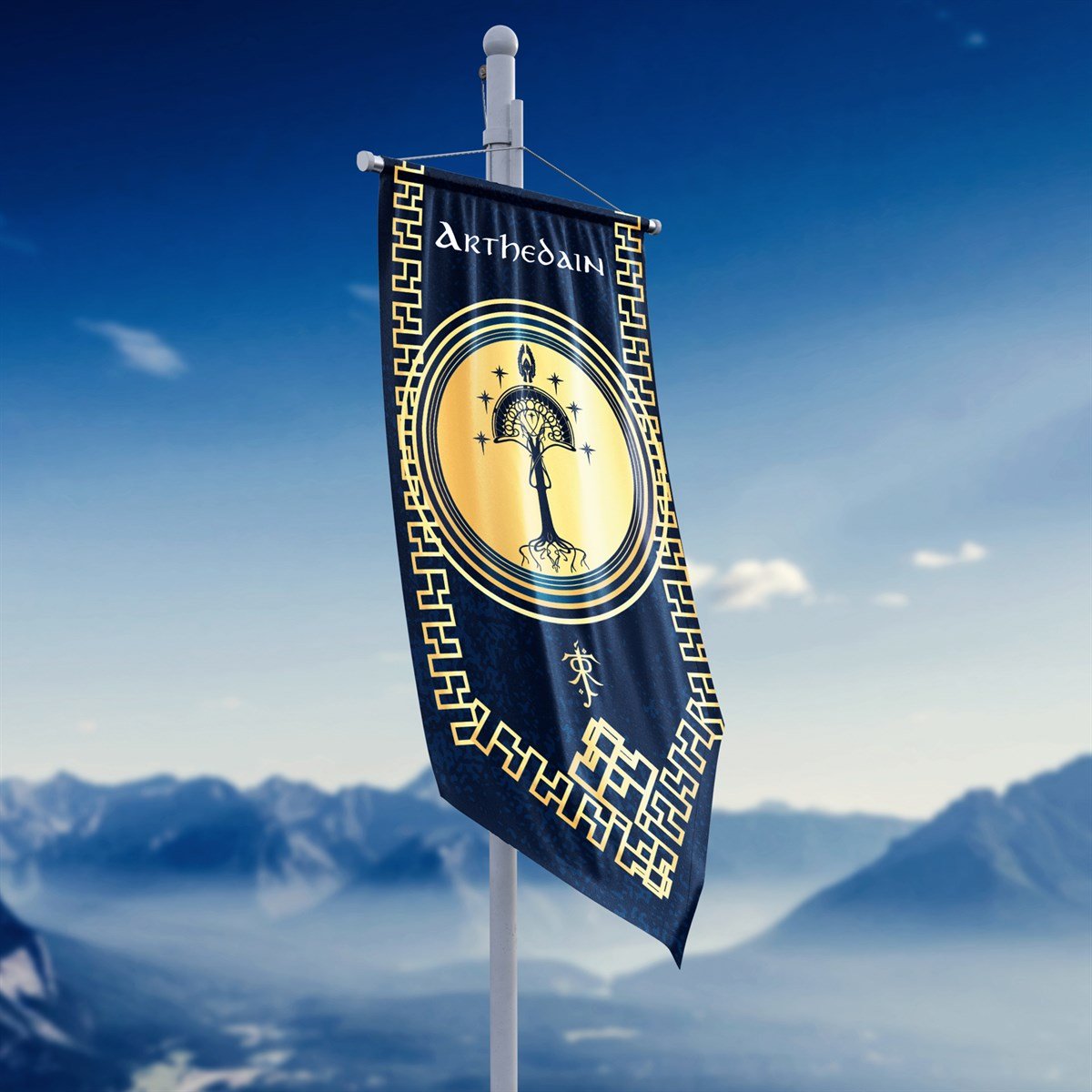 Yüzüklerin Efendisi Güç Yüzükleri Athedain Krallığı Flama Bayrak 50x100