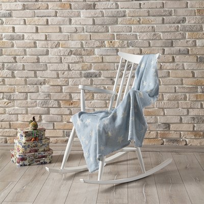 Vagonik Bebek Battaniyesi %100 Doğal Pamuk Antialerjik 80cm X 120cm Mavi