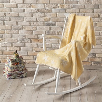 Vagonik Bebek Battaniyesi %100 Doğal Pamuk Antialerjik 80cm X 120cm Sarı