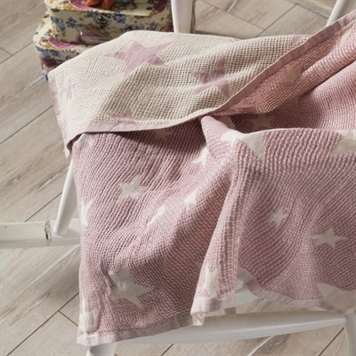 Vagonik Bebek Battaniyesi %100 Doğal Pamuk Antialerjik 80cm X 120cm Pembe