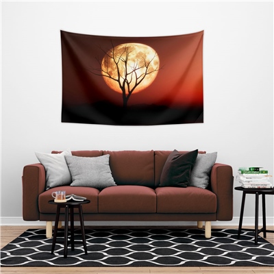 Vagonik Ağaç ve Dolunay Duvar Örtüsü