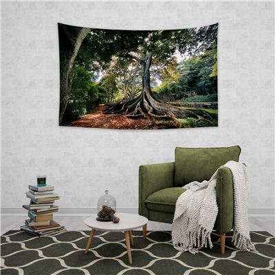 Vagonik Ağaç ve Orman Manzaralı Duvar Örtüsü