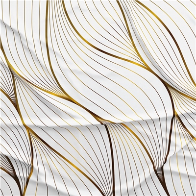 Vagonik Altın Geometrik Desenli Masa Örtüsü