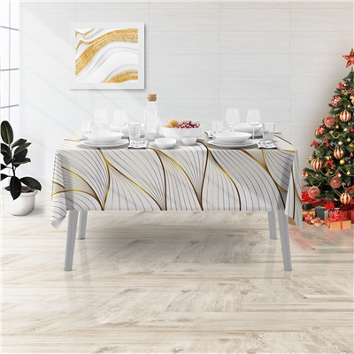 Altın Geometrik Desenli Masa Örtüsü