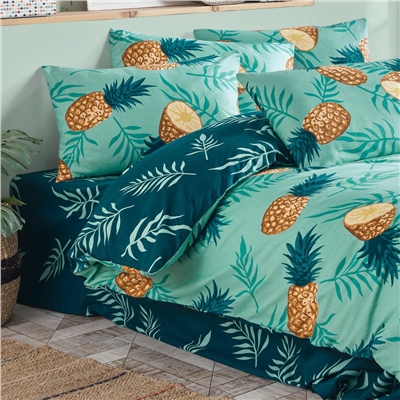 Vagonik Ananas Desenli Çift Kişilik Nevresim Takımı