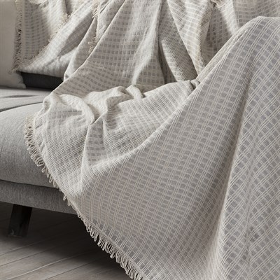 Vagonik Arya Battal Boy Çok Amaçlı Sık Dokuma Gri Koltuk Örtüsü 180x310 cm