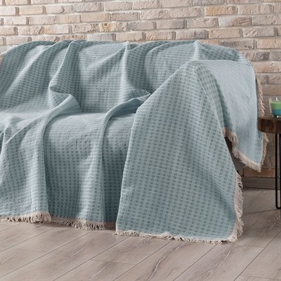 Vagonik Arya Battal Boy Çok Amaçlı Sık Dokuma Mavi Koltuk Örtüsü 180x310 cm