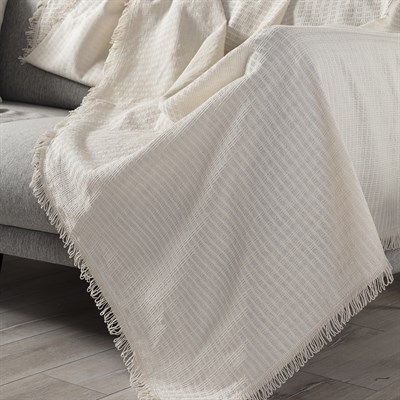 Vagonik Arya Battal Boy Çok Amaçlı Sık Dokuma Krem Koltuk Örtüsü 180x310 cm