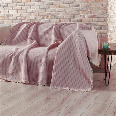 Vagonik Arya Çok Amaçlı Sık Dokuma Pembe Koltuk Örtüsü 180x230 cm