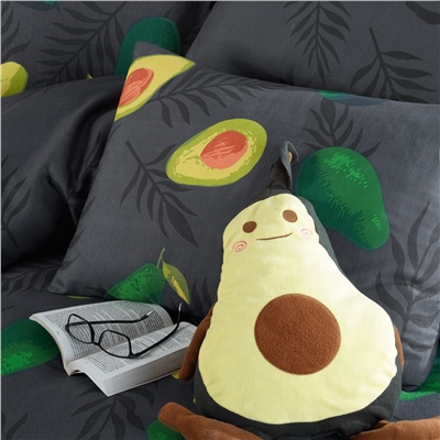 Vagonik Avocado Desenli Dark Çift Kişilik Nevresim Takımı