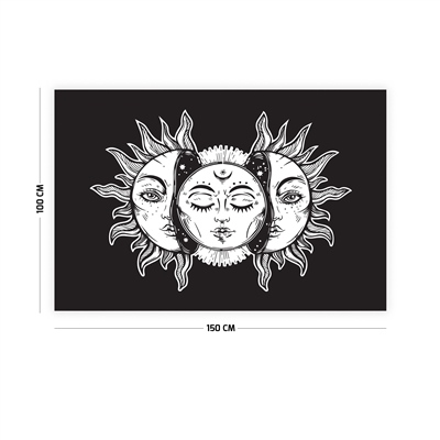 Vagonik Ay ve Güneş Mistik Duvar Örtüsü