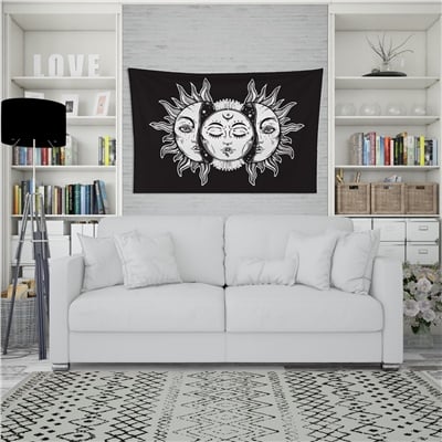 Vagonik Ay ve Güneş Mistik Duvar Örtüsü