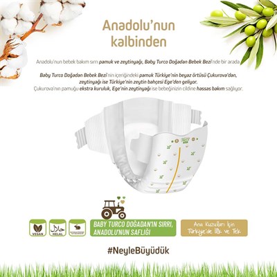 Baby Turco Doğadan Bebek Bezi 3 Numara Midi 34 Adet