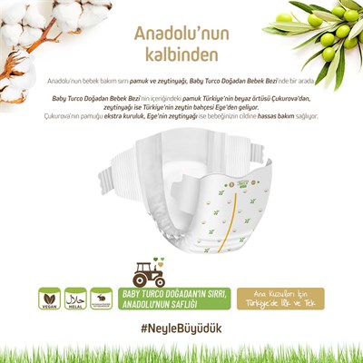 Baby Turco Doğadan Bebek Bezi 2 Numara Mini 42 Adet