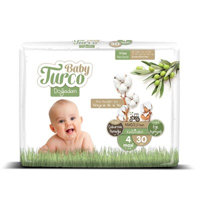 Baby Turco Doğadan Bebek Bezi 4 Numara Maxi 30 Adet