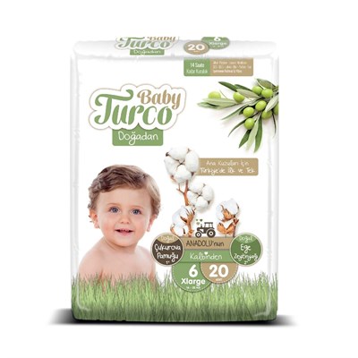 Baby Turco Doğadan Bebek Bezi 6 Numara XLarge 20 Adet
