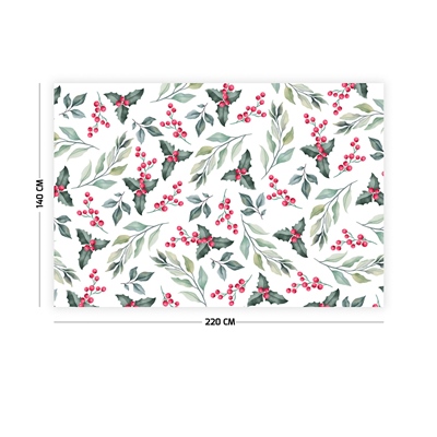 Vagonik Çiçek Desenli Yılbaşı Masa Örtüsü