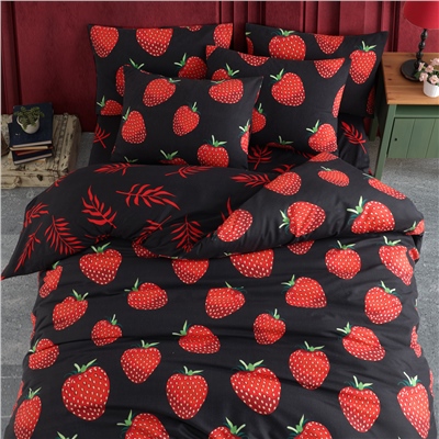 Vagonik Çilek Desenli Tek Kişilik Nevresim Takımı