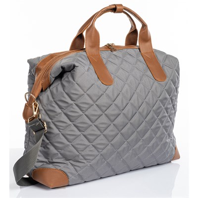 Cordura Su Geçirmez Kumaş Kapitoneli Omuz Askılı Kadın Spor Çanta Gri