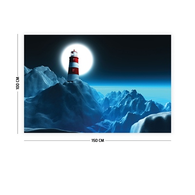 Vagonik Gece ve Deniz Feneri Duvar Örtüsü