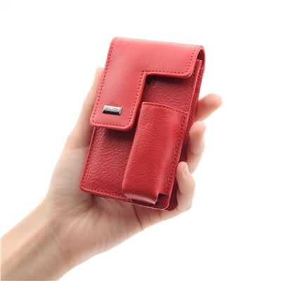 Grande Hakiki Deri Özel Tasarım Sigaralık - Kırmızı