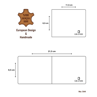 Grande Hakiki Deri Yatay Slim Mıknatıslı Kartlık - Siyah