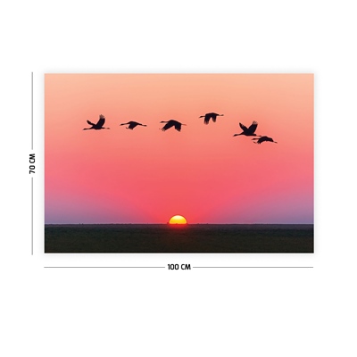 Vagonik Günbatımı ve Kırlangıç Sürüsü Duvar Örtüsü