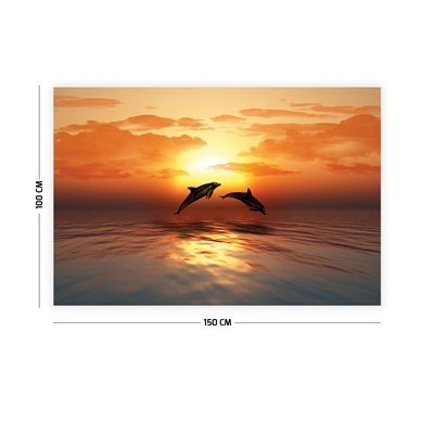 Vagonik Günbatımı Yunuslar Duvar Örtüsü