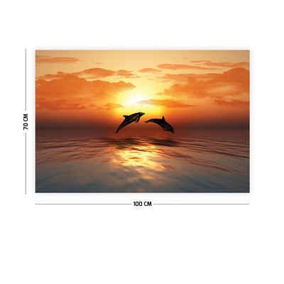 Vagonik Günbatımı Yunuslar Duvar Örtüsü