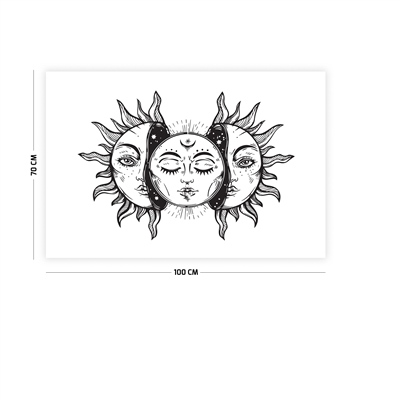 Vagonik Güneş ve Ay Mistik Duvar Örtüsü