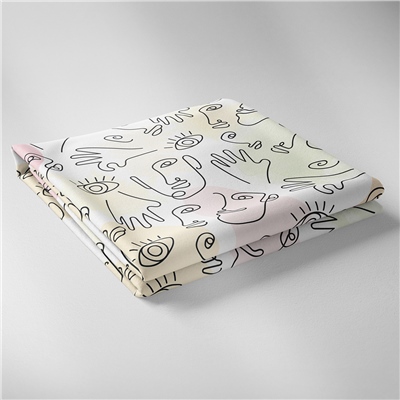 Vagonik İnsan Figürlü Masa Örtüsü