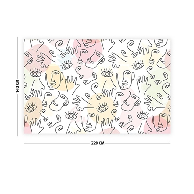 Vagonik İnsan Figürlü Masa Örtüsü