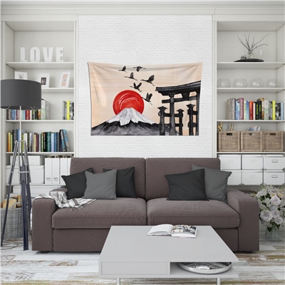 Vagonik Japon Dağ Manzarası Duvar Örtüsü