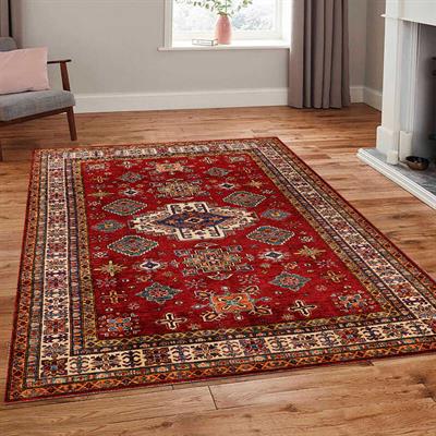 Klasik Afgan Türkmen Otantik Kilim Desenli Dijital Baskılı Halı Kaydırmaz Tabanlı Yıkanabilir Halı