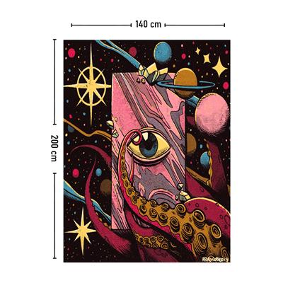 Kozmik Göz Psychedelic Duvar Örtüsü Halısı 70x100, 100x140, 140x200