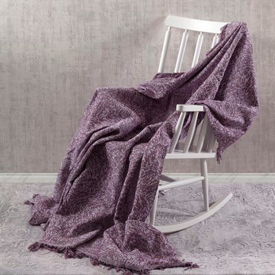 Vagonik Linen Çok Amaçlı Sık Dokuma Mürdüm Koltuk Örtüsü 170x220 cm