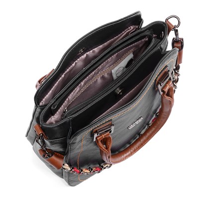 LOS ANGELES POLO CLUB Omuz Askılı Kadın Çantası Taba Siyah