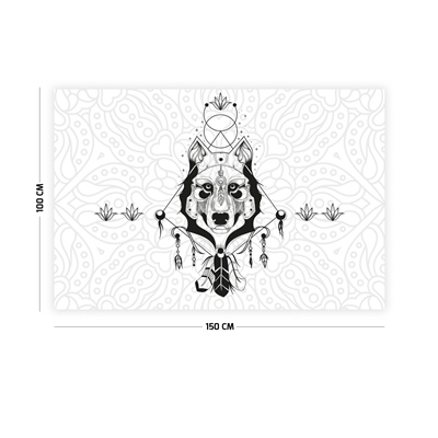 Vagonik Mistik Kurt Desenli Duvar Örtüsü