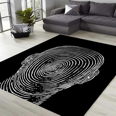 Optik İllüzyon Kozmik Psychedelic Desenli Dijital Baskılı Halı Kaydırmaz Tabanlı Yıkanabilir Halı