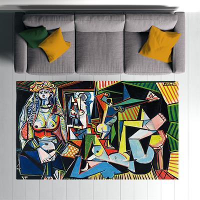 Pablo Picasso Cezayirli Kadınlar Halısı Dijital Baskılı Halı Kaydırmaz Tabanlı Yıkanabilir Halı