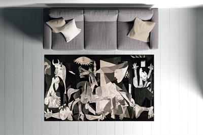Pablo Picasso Guernica Halısı Dijital Baskılı Halı Kaydırmaz Tabanlı Yıkanabilir Halı
