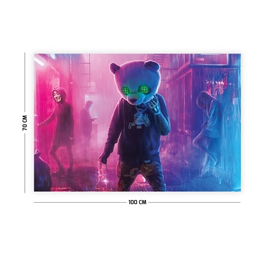 Vagonik Panda Şehirde Duvar Örtüsü